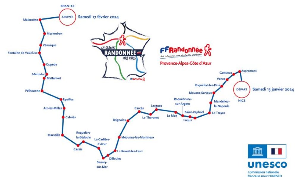Grande Randonnée vers Paris Carte 