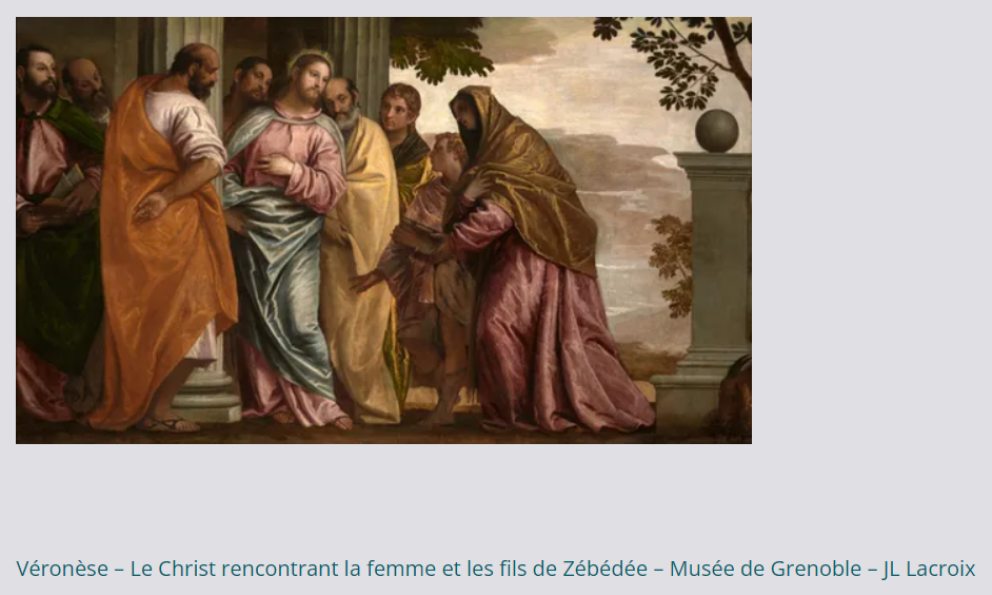 Christ recontrant la femme et les fils de Zébédée