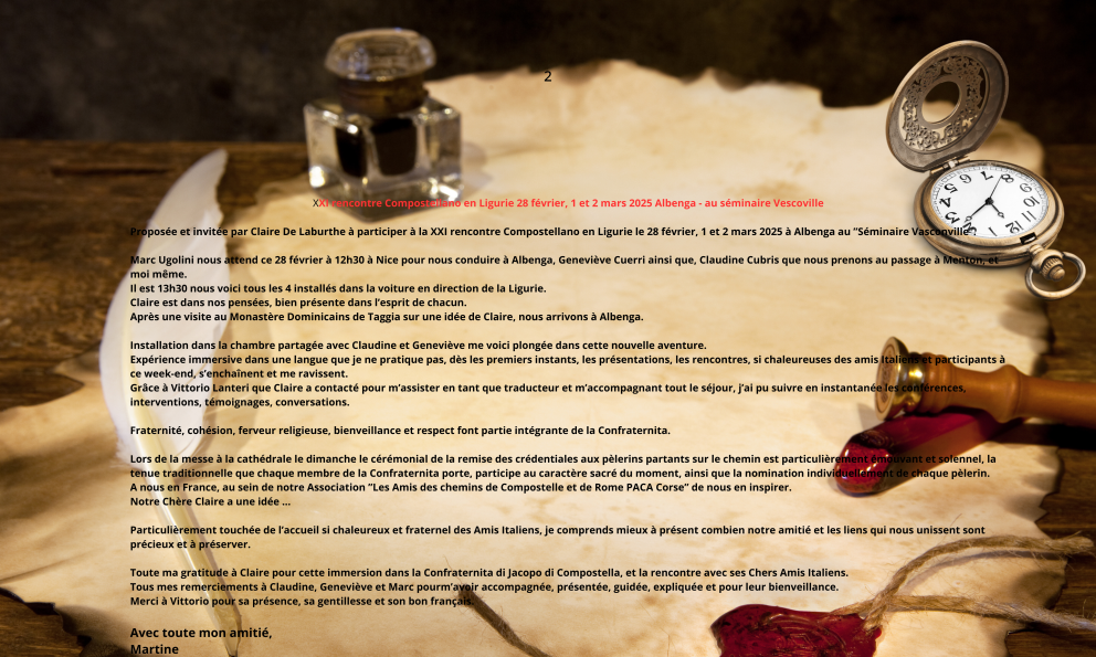 Compte Rendu Rencontres Compostelallanes 2025 Albenga