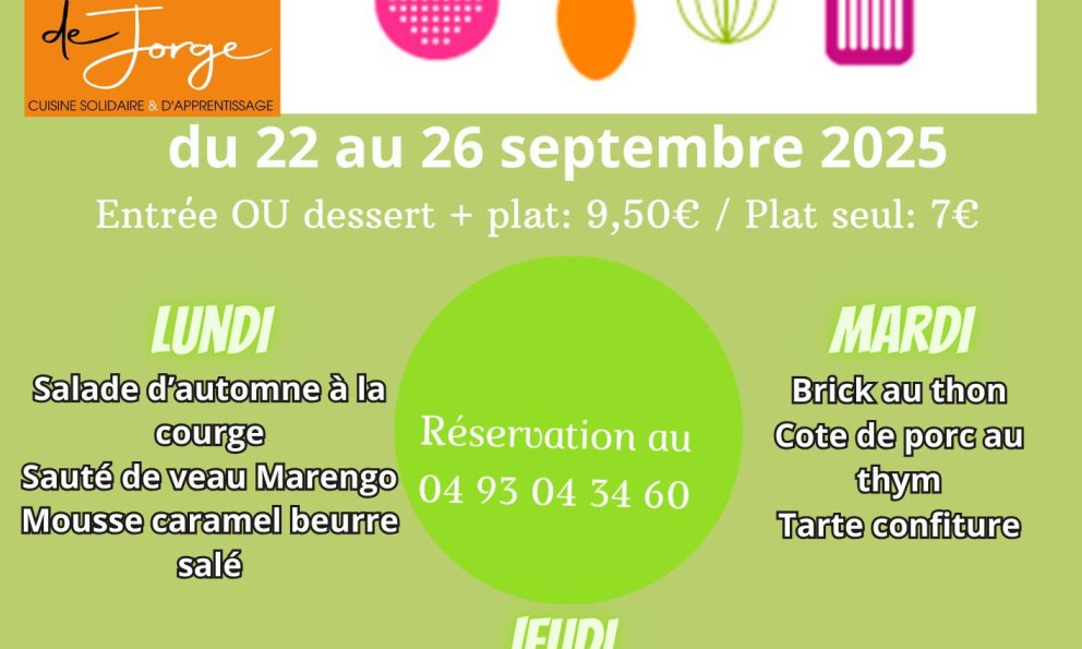 Menu du 23 Septembre 2025
