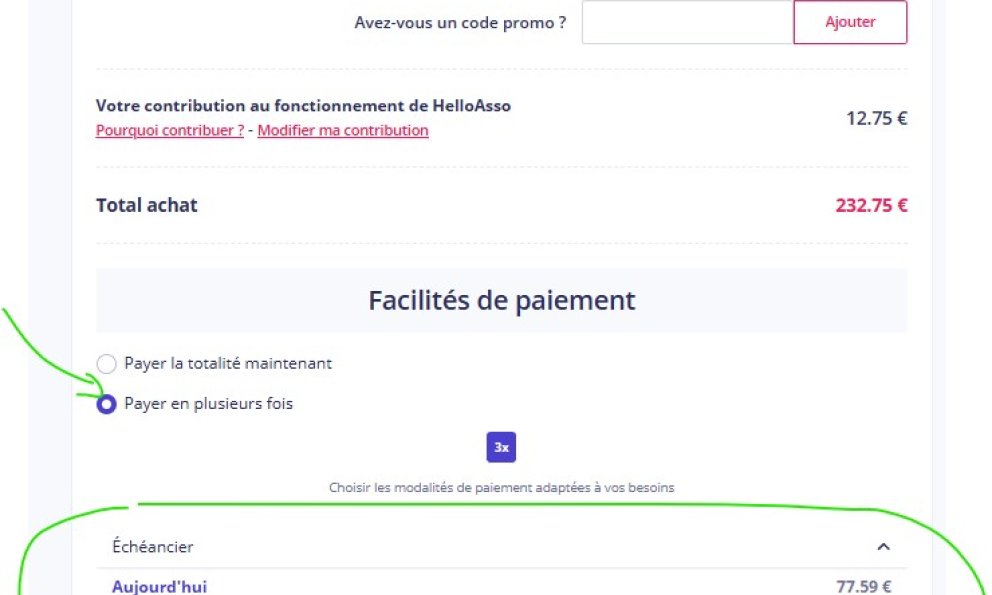 Paiement en 3 fois sans frais!