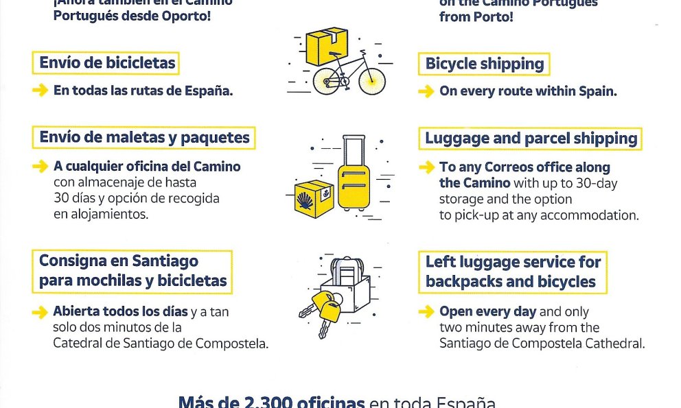 DETAILS SERVICES AFFICHE 2026 CORREOS PORTAGE BAGAGE