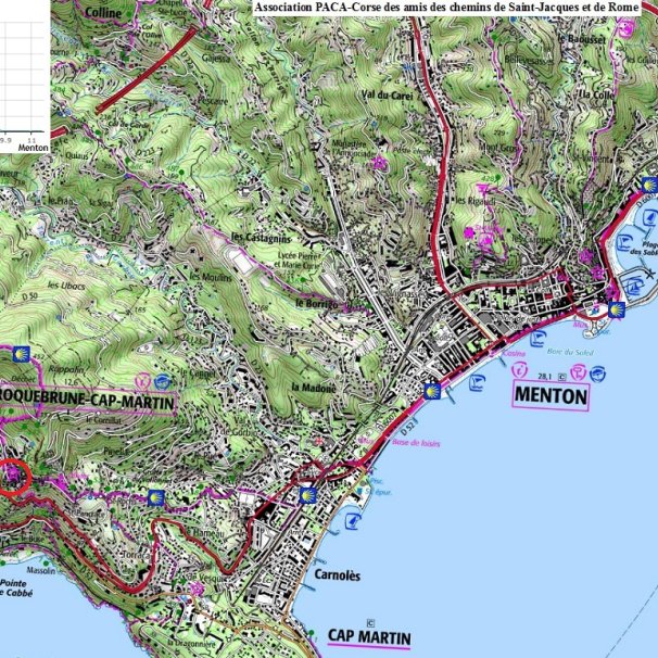 Carte de Menton à Mont Gros