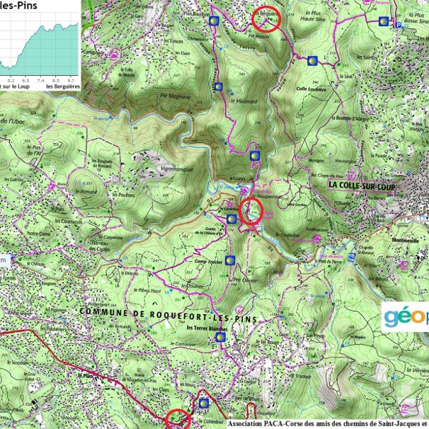 Carte des Berguières à Roquefort-les-Pins