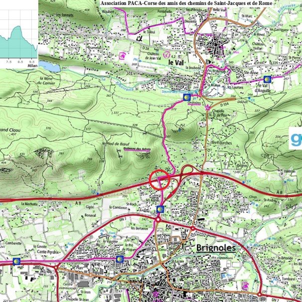 Carte du carrefour de Milan au carrefour des Gaëtans