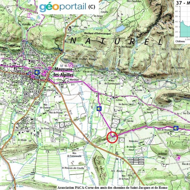 Carte du golf de Servanes au château d'Escanin