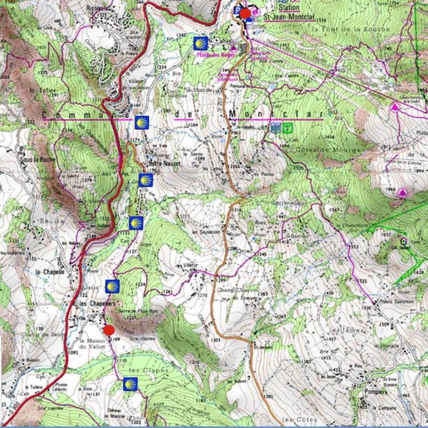 Carte de Saint Jean aux Chapeliers