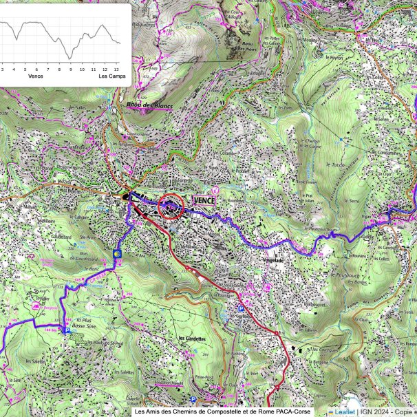 Carte du tronçon 05 - Vence