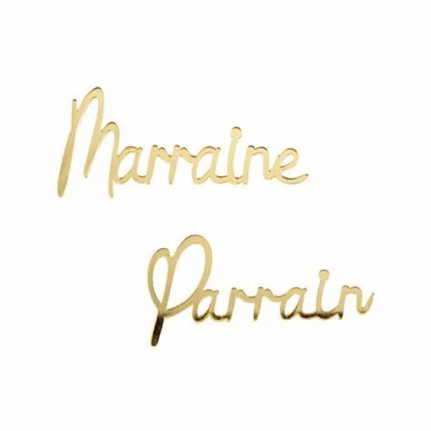 Marraine et Parrain - ecriture doree