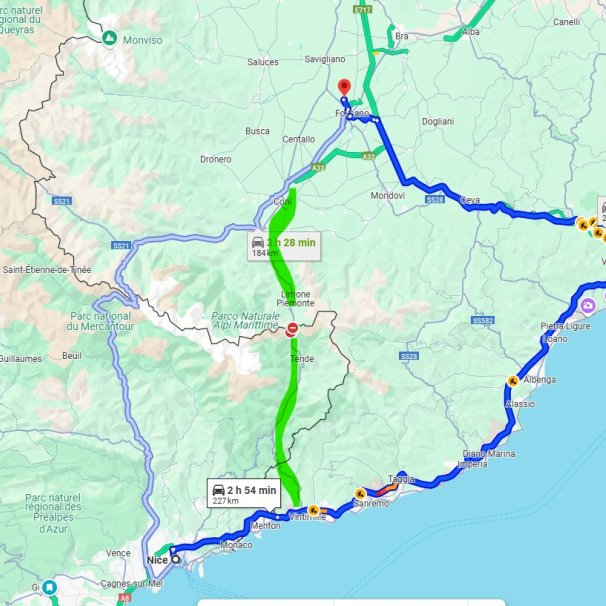 Itineraires Riviera vers Cussanio RRR2025