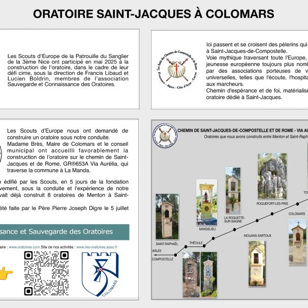 Plaque Oratoire Colomars Manda 2026