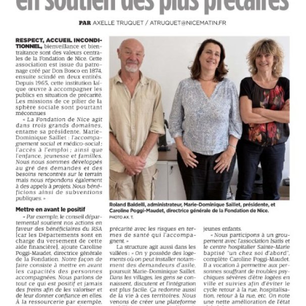 Nice-Matin 2026 Fondation de Nice