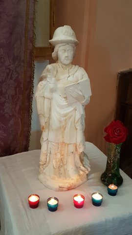 Saint Jacques à l'église de Méolans-Revel dans les Alpes de Haute-Provence sur le chemin vers Compostelle et Rome