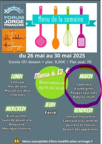 Menu Forum Jorge Francois