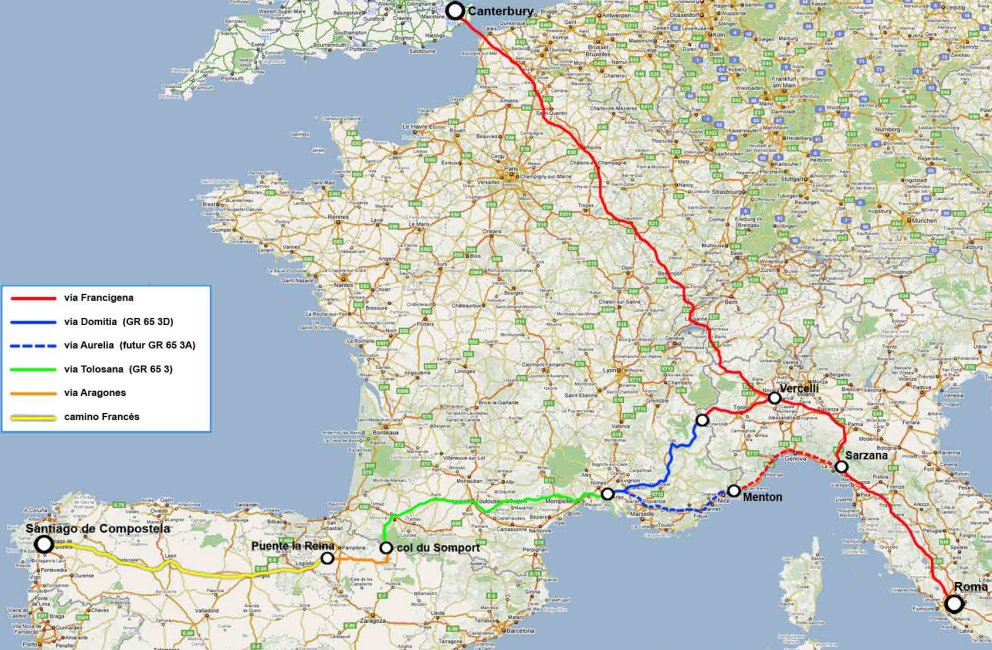 Liaisons Santiago – Rome et Canterbury – Rome