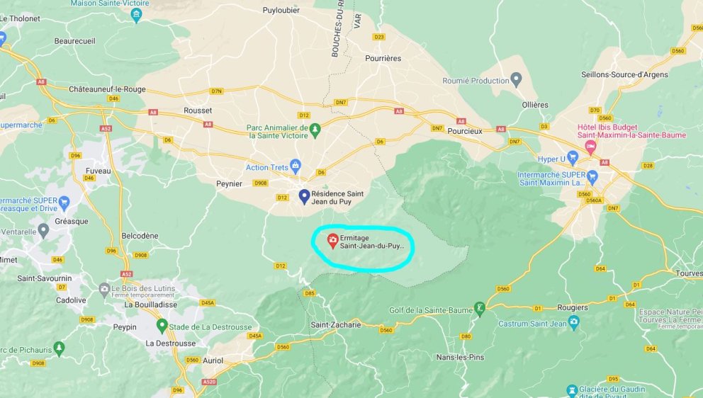 Carte Ermitage St Jean du Puy