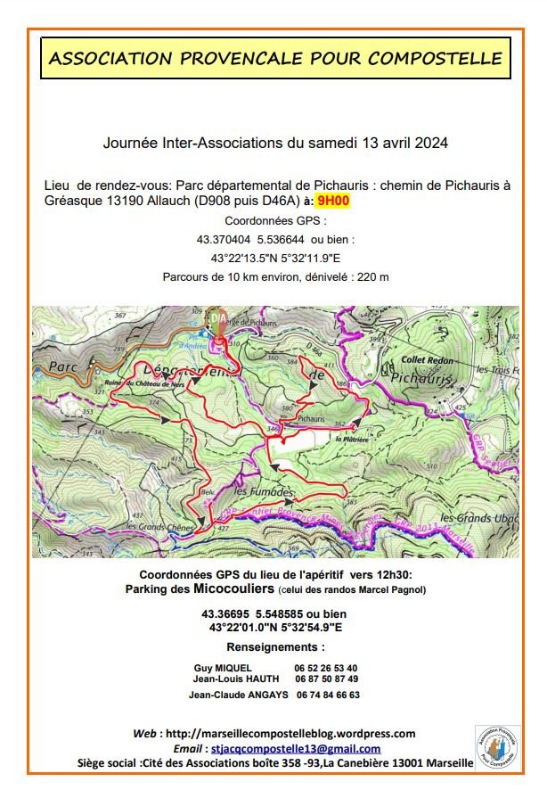 Sortie inter associations 13 avril 20024 à Allauch