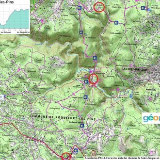 Carte des Berguières à Roquefort-les-Pins