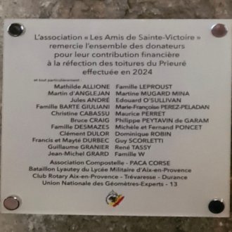 Plaque Prieuré Sainte Victoire