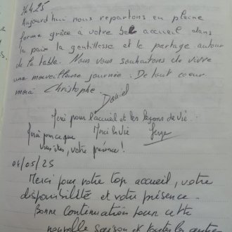 Page 2025 du Livre d'Or de Myriam 06, accueillante azuréenne