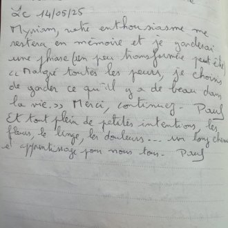Page 2025 du Livre d'Or de Myriam 06, accueillante azuréenne