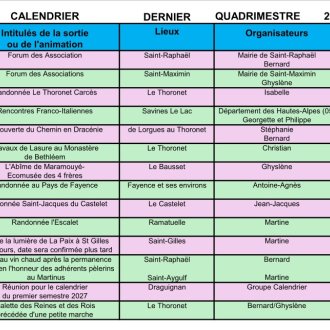 Programme Var Septembre-Decembre 2026
